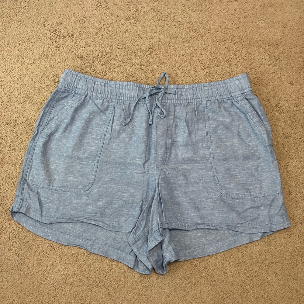Gap Easy Pull On Shorts Indigo Blue Chambry Women’s Sz XL